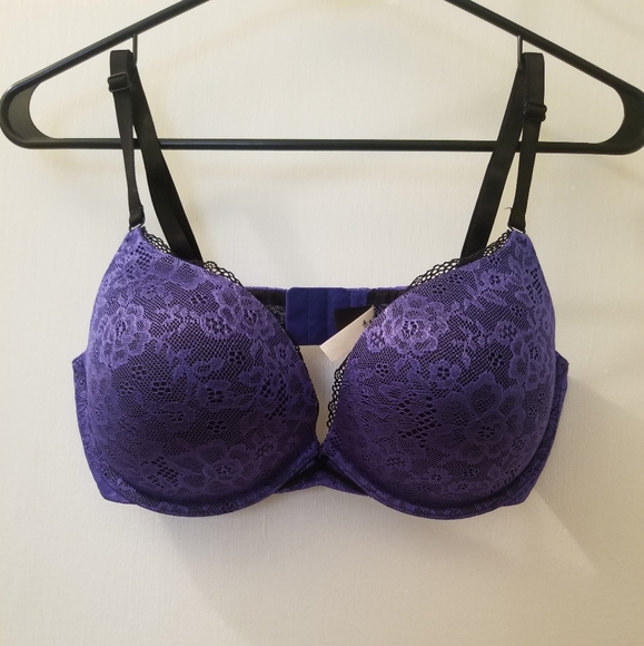 Soutien-gorge Push-up Ambrielle - 34C - Demi Contour - Lavande Taupe - Dentelle - Occasion Très Bon état